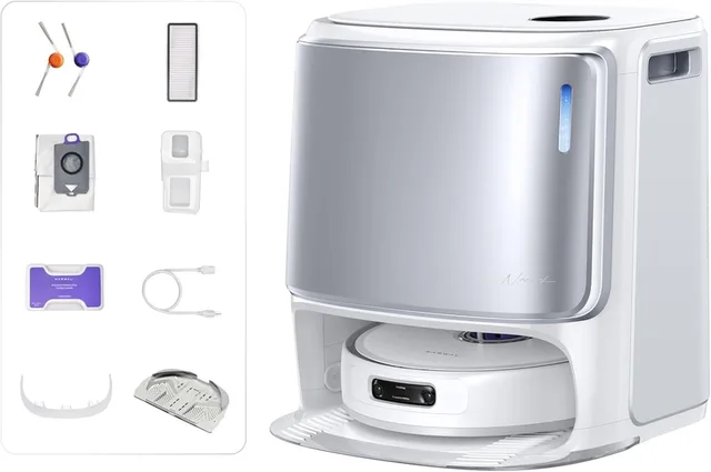 Freo Z10 Ultra robotstofzuiger met zelfledigend basisstation, 18.000 Pa zuigkracht, AI Vision, DirtSense-technologie, klitvrije borstel, 45-75 °C heetwaterreiniging, LDS-navigatie, 8 N dweilen