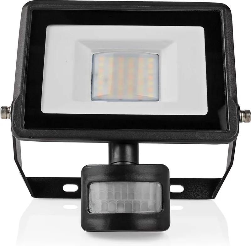 Smartlife Buitenlamp - Bewegingssensor - 1500 lm - Wi-Fi - 20 W - Dimbaar Wit - 3000 - 6500 K - Aluminium - Android / IOS van Nedis in Zwart – productfoto