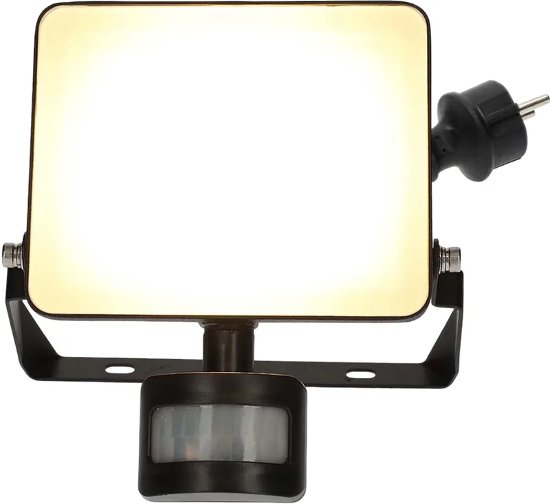 Smartlife Buitenlamp - Bewegingssensor - 1620 lm - Wi-Fi - 20 W - Warm tot Koel Wit - 3000 - 6500 K - Aluminium - Android / IOS van Nedis in Zwart – productfoto