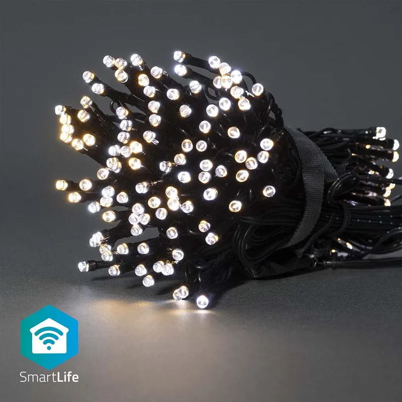 SmartLife-kerstverlichting - Koord - Wi-Fi - Warm tot Koel Wit - 200 LED's - 20.0 m - Android / IOS van Nedis – productfoto