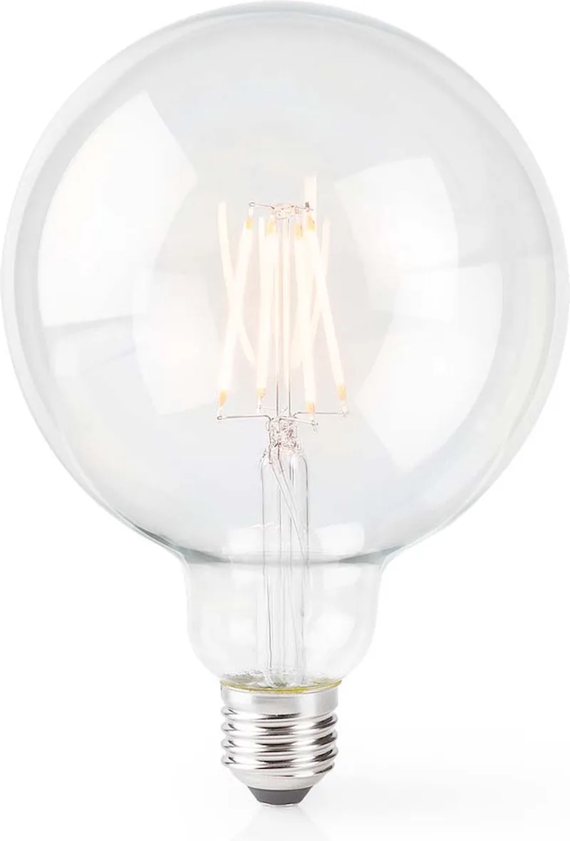 SmartLife LED Filamentlamp - Wi-Fi - E27 - 500 lm - 5 W - Warm Wit - 2700 - Glas - Android / IOS - G125 - 1 Stuks van Nedis – productfoto