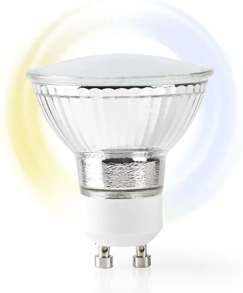 SmartLife LED Spot - Wi-Fi - GU10 - 400 lm - 5 W - Koel Wit / Warm Wit - 2700 - 6500 K - Energieklasse: F - Android / IOS - PAR16 - 1 Stuks de Nedis – photo produit