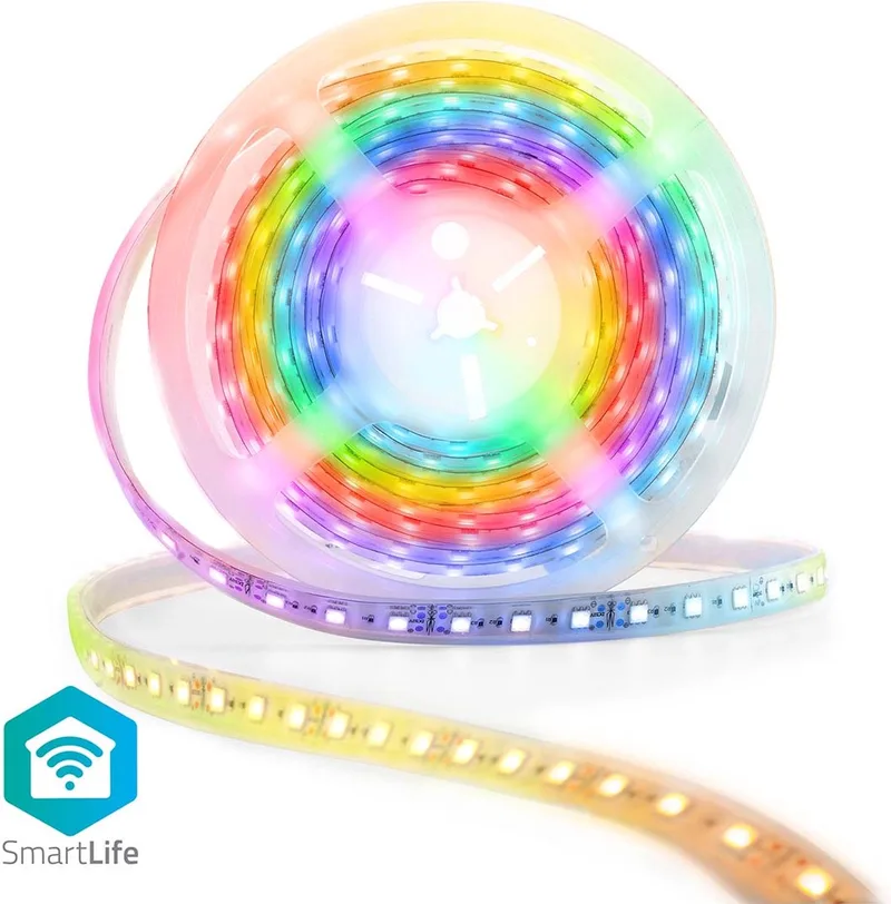 SmartLife LED Strip - Wi-Fi - Meerkleurig - SMD - 5.00 m - IP65 - 2700 - 960 lm - Android / IOS van Nedis in Meerkleurig – productfoto