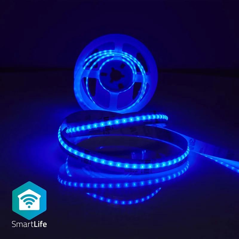 SmartLife LED Strip - Wi-Fi - RGB / Warm tot Koel - COB - 2.00 m - IP20 - 2700 - 6500 - 860 lm - Android / IOS von Nedis in Weiß – Produktfoto
