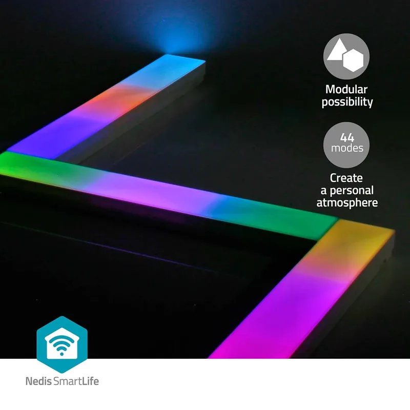 SmartLife LED Wand Lamp – Incl. App – RGB – Led Lamp – Led Strip – 6 Stuks från Nedis i Vit – produktbild