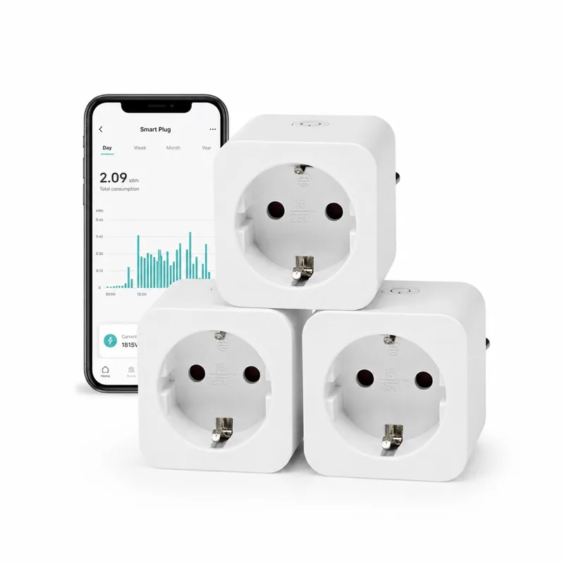 SmartLife Slimme Stekker – WiFi – 3680W – Geaard – 3 stuks van Nedis in Wit – productfoto