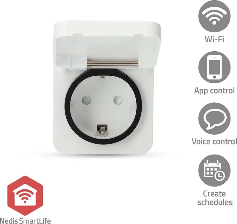 SmartLife Slimme Stekker – Zigbee 3.0 – Energiemeter – Tijdschakelaar – Voor binnen – 1 Stuk by Nedis in White – product photo