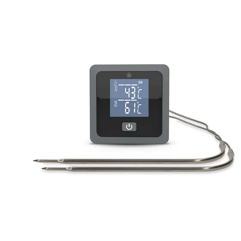 SmartLife vleesthermometer | Piep-/pushmelding | Bluetooth® | Timer | LCD | Aantal sensoren: 2 | 1,20 m | Sensorclips | Nedis® SmartLife | Grijs från Nedis – produktbild