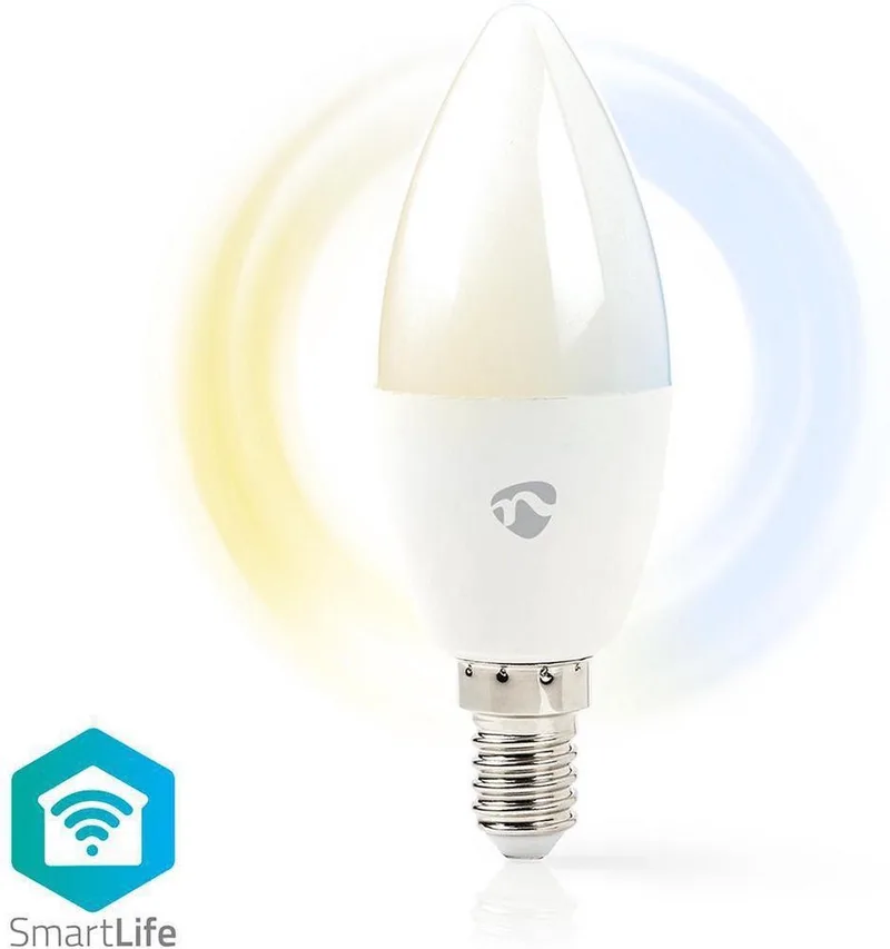 Wi-Fi smart LED-lamp | Warm- tot Koud-Wit | E14 fra Nedis – produktbillede