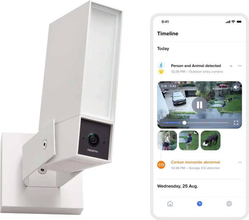 Beveiligingscamera ORIGINAL - Slimme Buitencamera met Sirene - 2K+ HDR, AI Detectie, 110 dB Sirene & Nachtzicht - Google Home, Apple Homekit & Amazon Alexa - Wit von Netatmo in Wit – NEW – Produktfoto