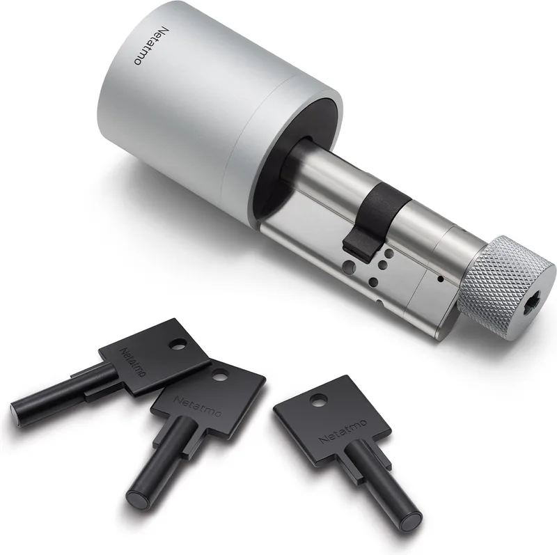 Elektrisch deurslot - Slim Deurslot - 3 Sleutels - Slimme Sleutels - NFC-sleutel - Toegang delen - Apple Homekit von Netatmo in Silber – Produktfoto