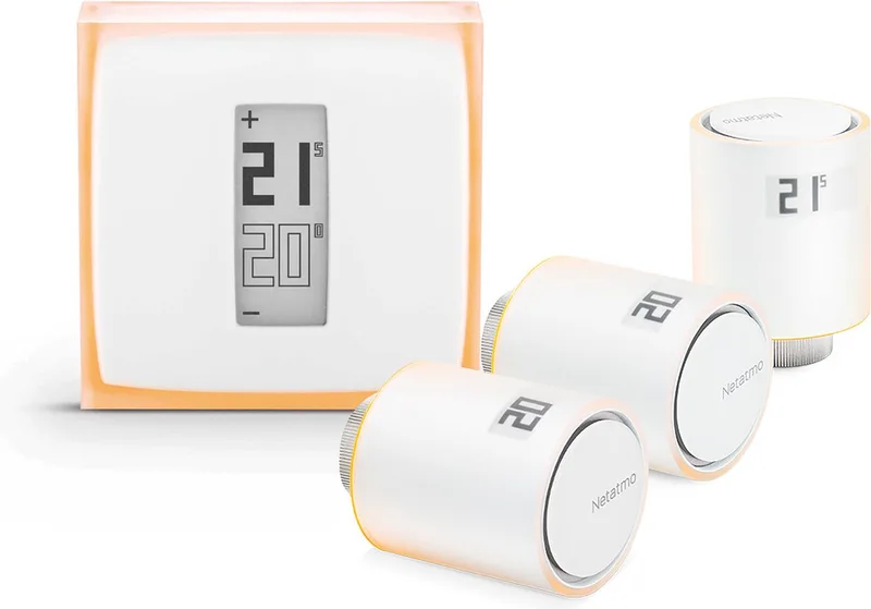 Pack “Slimme Thermostaat + 3 Slimme Radiatorknoppen” van Netatmo in Wit – productfoto