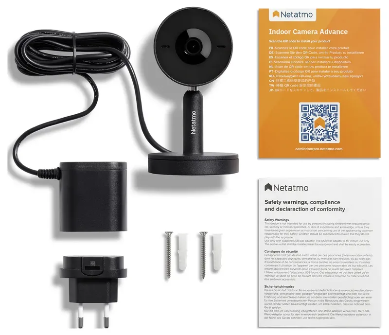 Slimme Beveiligingscamera Binnen - Bewakingscamera 2K - Gezichtsherkenning - Bewegingsdetectie - Nachtzicht - Werkt met Google Home & Apple HomeKit - Geen Abonnement - 1 Stuk von Netatmo in Schwarz – Produktfoto 3 von 3