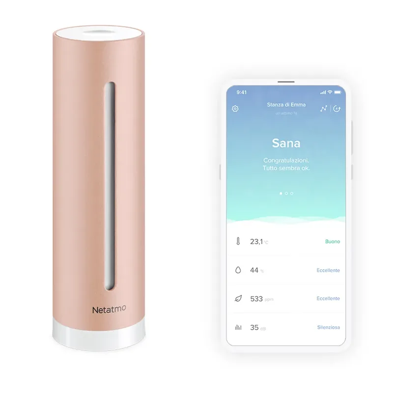 Smarter Innenraum-luftqualitätsmonitor von Netatmo in Rose-gold – Produktfoto 3 von 6