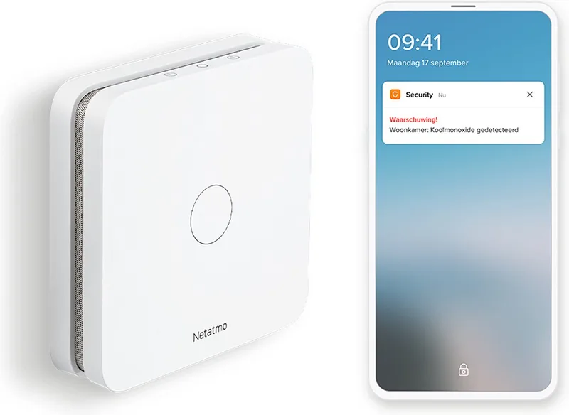 Slimme Koolstofmonoxidemelder - CO Melder - CO Meter - 10 jaar Batterij - werkt met Apple Homekit - met App by Netatmo in White – product photo