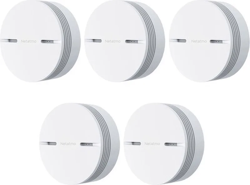 Slimme Rookmelder - 10 jaar batterij - 5 Pack van Netatmo in Wit – productfoto