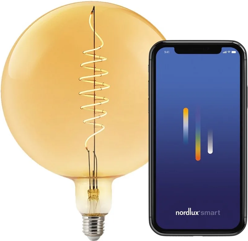 G200-lichtbron-smart-filament-E27-amber-deco spiral-2200K by Nordlux – product photo
