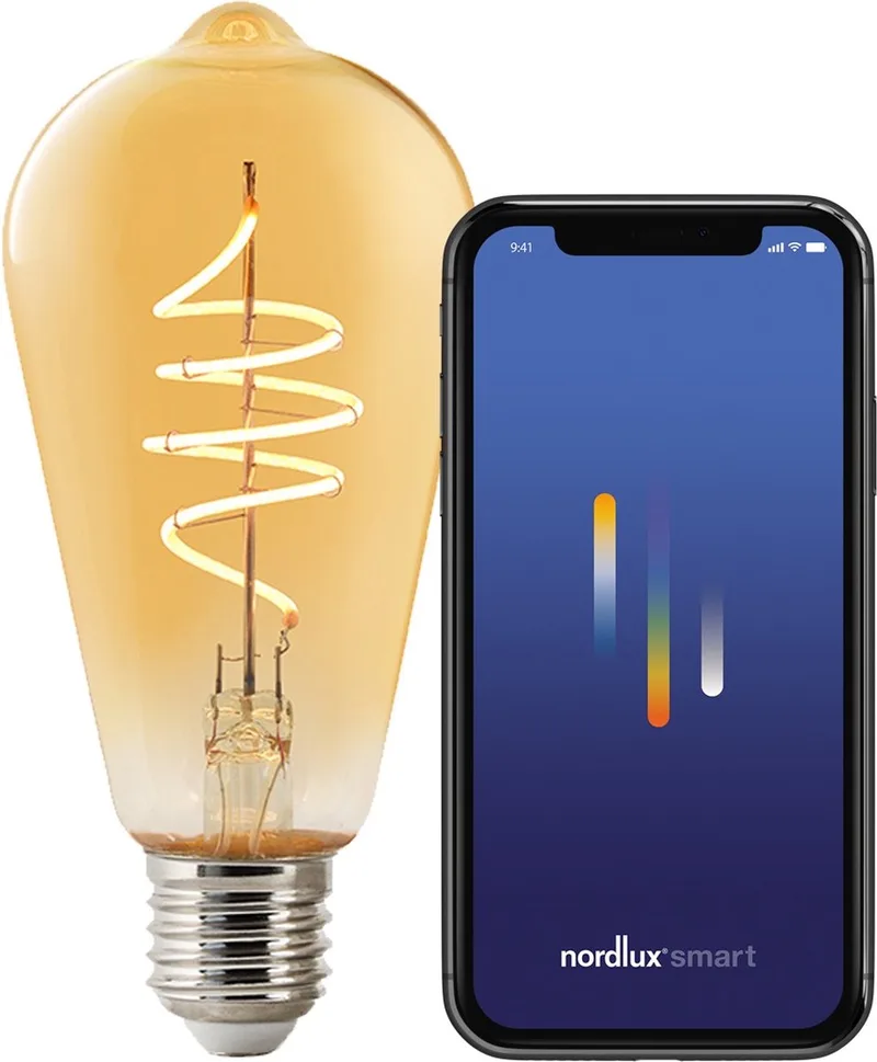 ST64-lichtbron-smart-filament-E27-gold-deco spiral-2200K by Nordlux – product photo
