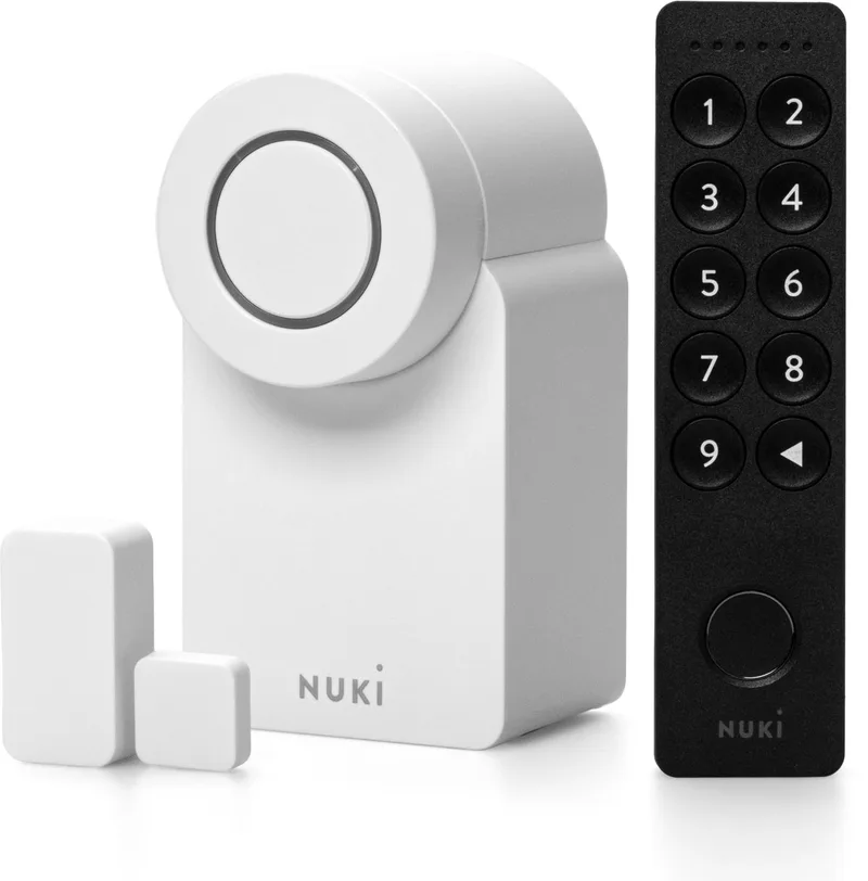 Go - smart lock + keypad 2.0 + door sensor - Toegang met smartphone, vingerafdruk en pincode by Nuki in Wit = Nuki Go + door sensor – product photo