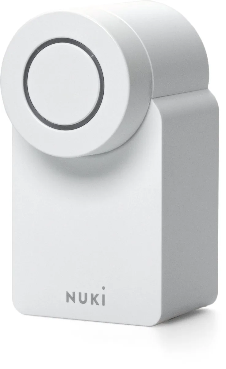 Smart Lock Go – Slim Deurslot met Bluetooth & Matter – Sleutelloos, Auto Unlock & Auto Lock – Werkt met Google Home, Alexa & Apple Home van Nuki in Wit – productfoto
