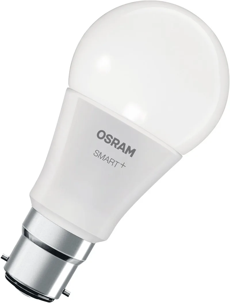 LED-lamp A60, lampvorm B22D, 9W ZigBee 3.0, RGBW 16 miljoen kleuren, dimbaar, app-bediening, Alexa fra OSRAM SMART+ – produktbillede