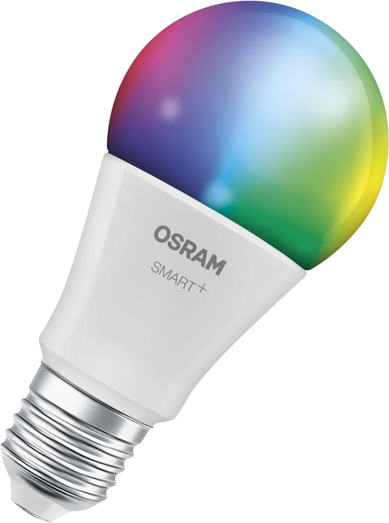 LED-lamp A75 bolvorm E27 RGBW, multicolor, dimbaar, Matter via wifi, app- en spraakbediening, 9,5 W, 16 miljoen kleuren van OSRAM SMART+ – productfoto