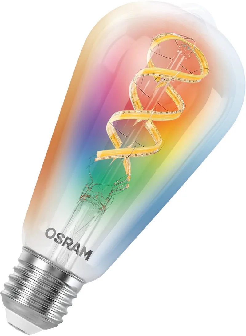 LED lamp Edison 40 Filament E27, RGBW, Matter compatibel, WiFi-verbinding, app- en spraakbediening, 4,8W, multicolor, dimbaar von OSRAM SMART+ – Produktfoto