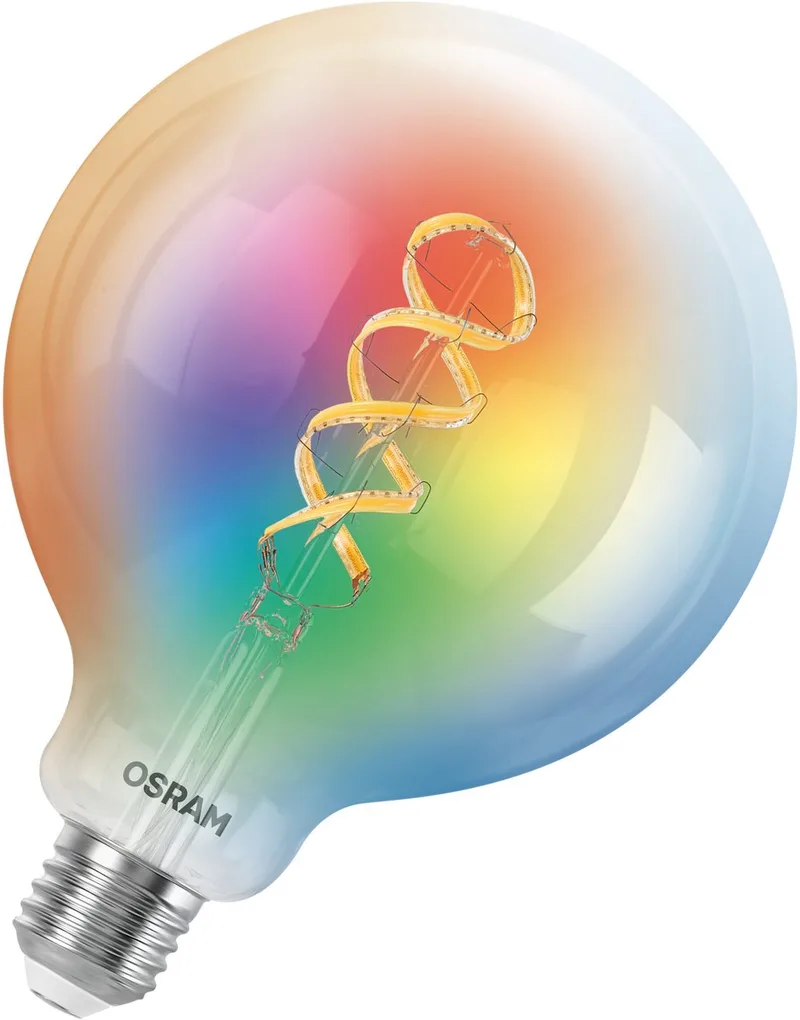 LED lamp Globe 125 Filament E27, RGBW, Matter compatibel, WiFi, bedienbaar via app en spraakassistent, multicolor, dimbaar von OSRAM SMART+ – Produktfoto