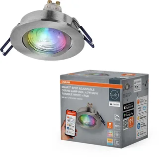 Matter LED Spot GU10 RGBW Flexibel Satin-Nickel, 4,7W Smart Home, Aluminium, App-Steuerung Farbwechsel van OSRAM SMART+ – productfoto 1 van 2