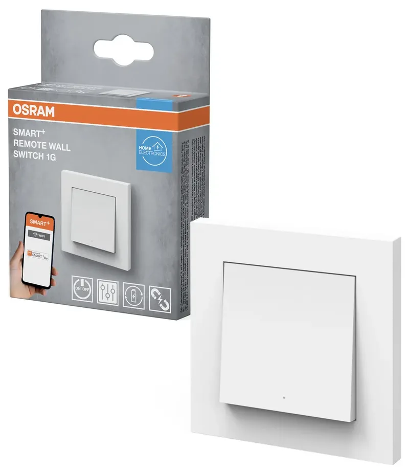 OSRAM,Smart+,Schakelaar WIFI REMOTE WALL SWITCH 1G van OSRAM SMART+ in Wit – productfoto 3 van 3