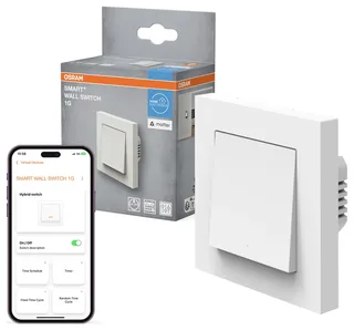 WiFi enkele wandschakelaar, 230 V, mat fra OSRAM SMART+ i Hvid – produktbillede 2 af 2