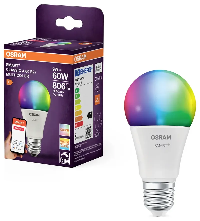 Zigbee LED Spot E27 9W 806lm - 827-865 Afstembaar Wit+ RGB | Zigbee Dimbaar - Vervangt 75W fra OSRAM SMART+ – produktbillede 2 af 2