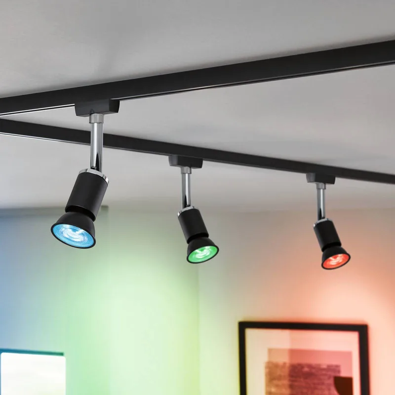 LED GU10 4,8W 350lm Zigbee zwart per 3 från Paulmann i Mat zwart – produktbild