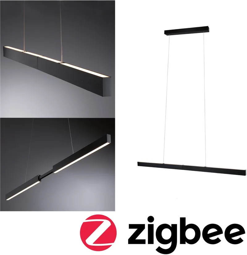 LED-hanglamp Smart Home Zigbee 3.0 Aptare RGBW+ dimbaar 2x2240lm 2x16W van Paulmann in Zwart geborsteld – productfoto