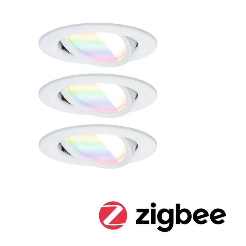 LED inbouwspot Nova Coin Smart RGBW set van 3 stuks 8,4 cm van Paulmann in Wit – productfoto