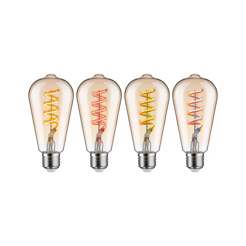 LED rustiek ZigBee E27 6,3W RGBW dim by Paulmann in Gold – product photo