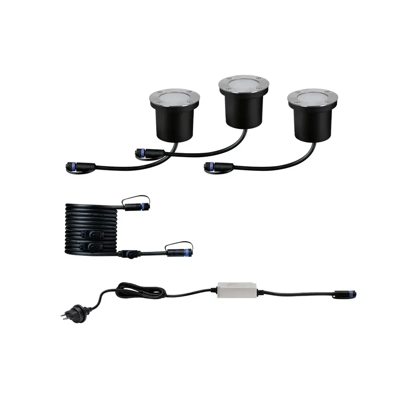 Outd. P&S Floor Starterset ZB CH 94691 Beleuchtungssystem Plug & Shine ZigBee LED-Außeneinbauleuchte LED 11.1 W Warmweiß Silber van Paulmann – productfoto