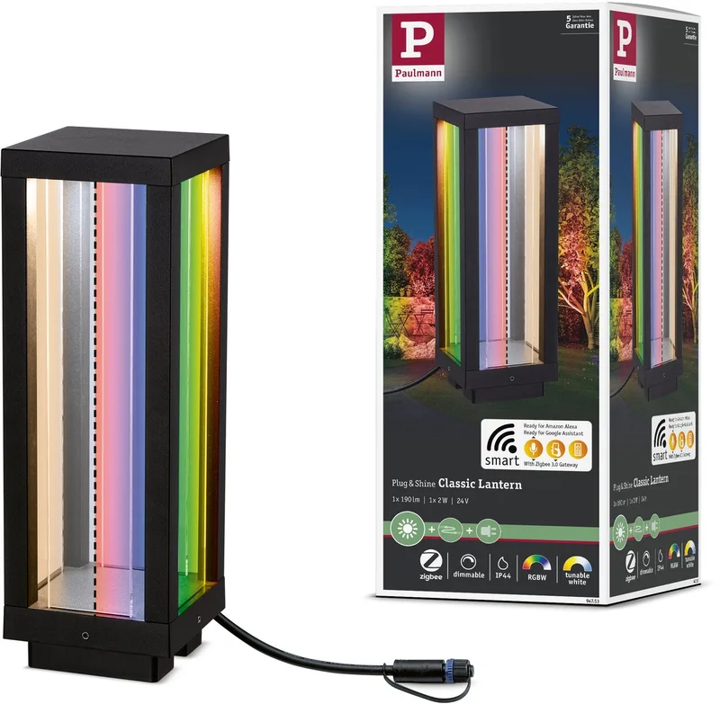 Plug & Shine Lantaarn Smart Home Zigbee 3.0 Classic Enkele lamp IP44 RGBW+ 2W de Paulmann en Anthracite – photo produit