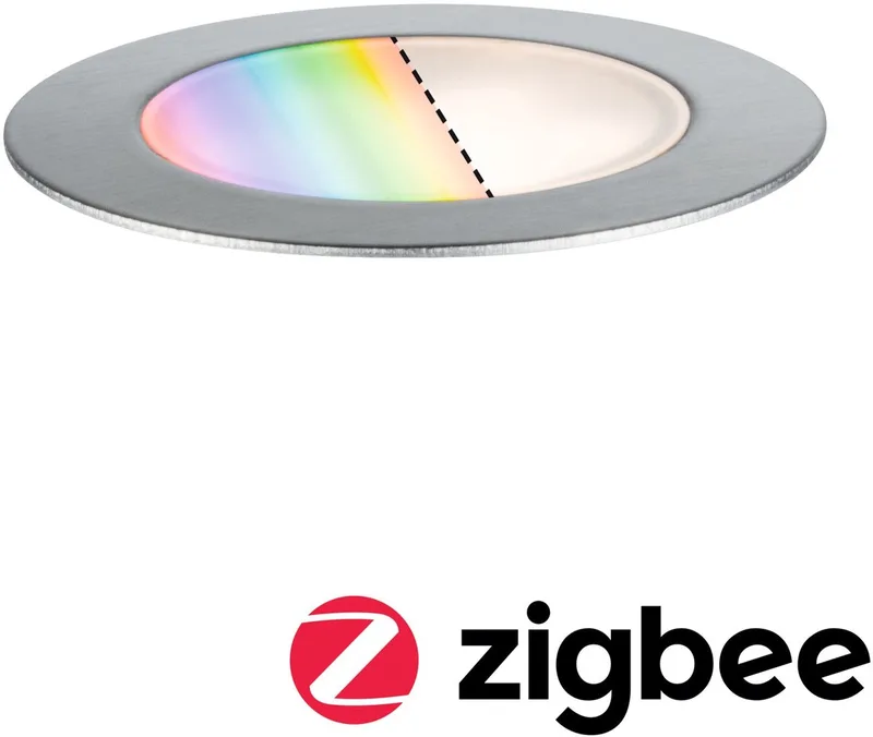 Plug & Shine LED-grondinbouwlamp Smart Home Zigbee 3.0 Floor RGBW Enkele lamp IP67 RGBW+ 2W by Paulmann in Edelstaal – product photo