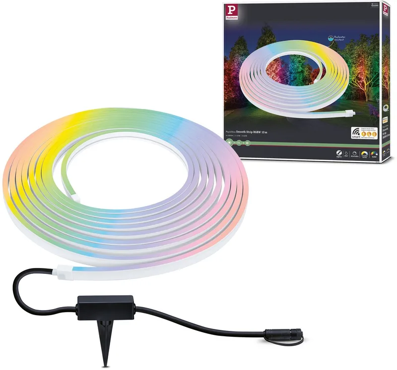 Plug & Shine LED Strip Smart Home Zigbee 3.0 Smooth Afzonderlijke strip IP67 RGBW+ 39W by Paulmann in White – product photo