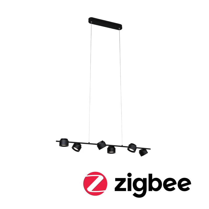 Puric Pane LED hanglamp ZigBee 6-lamps by Paulmann in Black – product photo