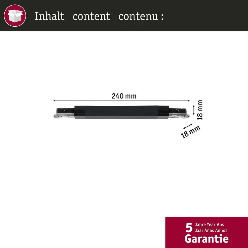 URail railadapter Zigbee dimbaar/schakelaar van Paulmann in Chroom mat – productfoto