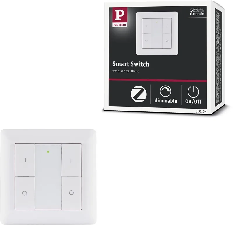 Wandschakelaar Smart Home Zigbee 3.0 On/Off/Dimm by Paulmann in White – product photo
