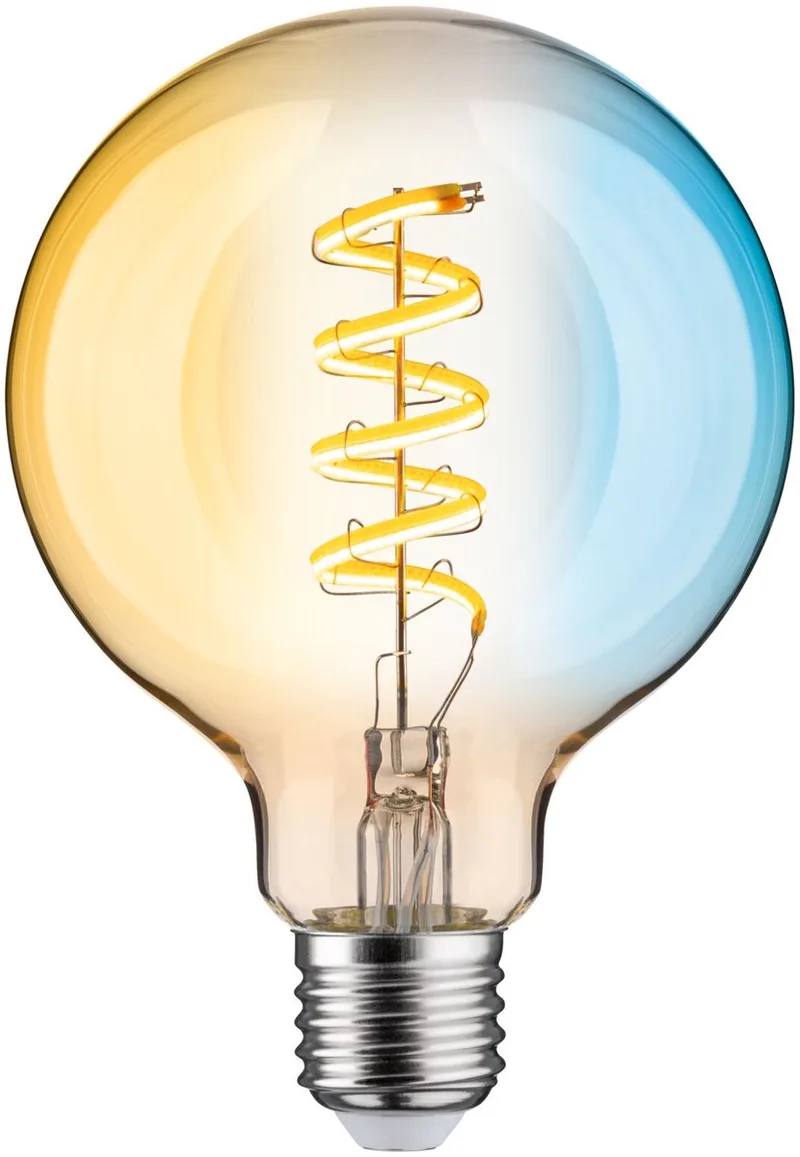 Zigbee 3.0 Smart Home Startset Smik Gateway + Wandschakelaar + 3x Filament Globe G95 LED Lamp E27 Tunable White - 2200K-5500K - Dimbaar från Paulmann i Guld – produktbild