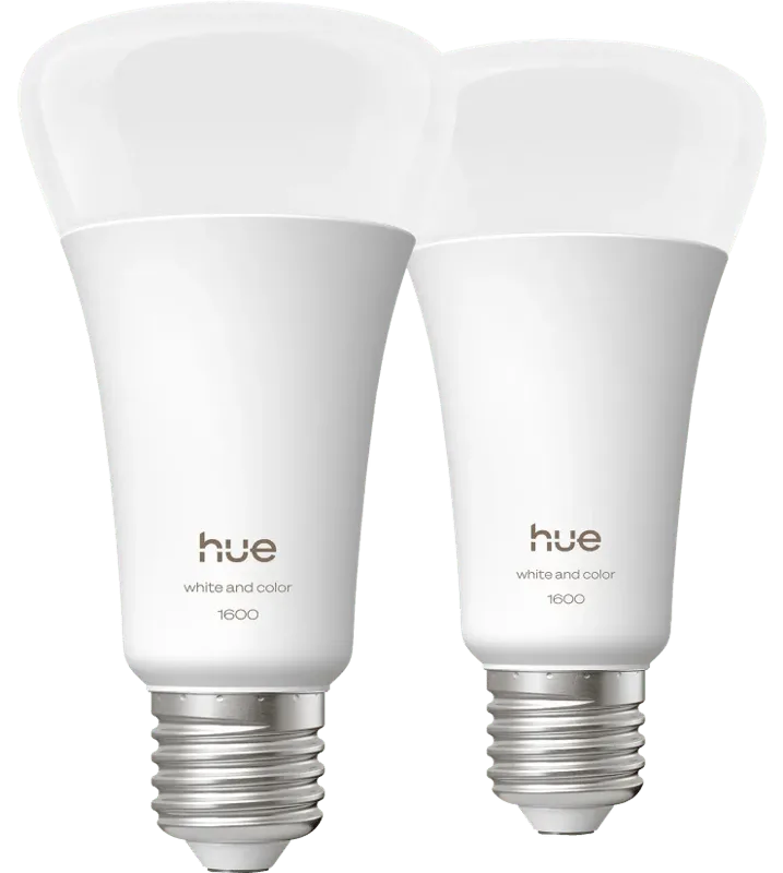 A67 White and Color 1600lm E27 Duo Pack van Philips Hue – productfoto