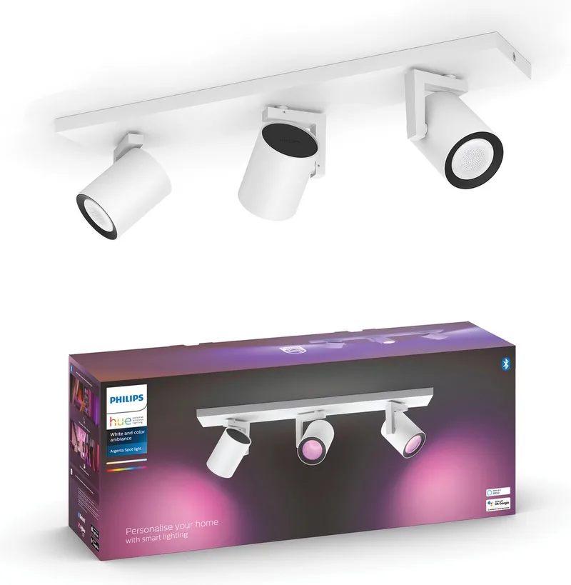 Argenta - spot - wit - GU10 fitting - 3 lichtpunten - aanpasbaar wit en gekleurd licht - slimme verlichting van Philips Hue in Wit – productfoto