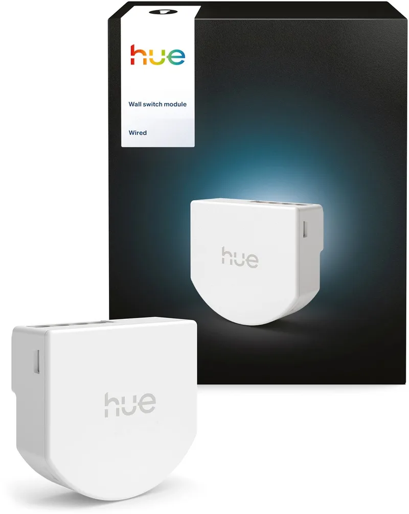 bedrade wandschakelaar - bevat 1 module - zonder batterijen, nuldraad vereist - slimme verlichting ​ van Philips Hue in Wit – productfoto 1 van 2