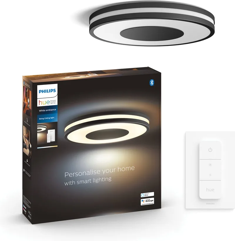Being plafondlamp - warm tot koelwit licht - 1 dimmer switch by Philips Hue in Black – product photo