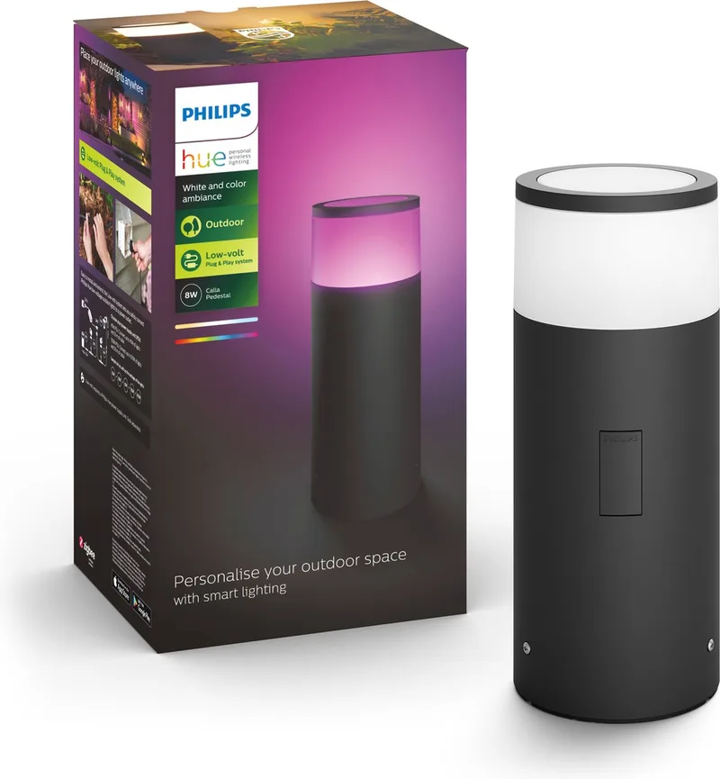 Calla sokkellamp - wit en gekleurd licht - laag - LowVolt - uitbreiding de Philips Hue en Noir – photo produit 1 sur 3