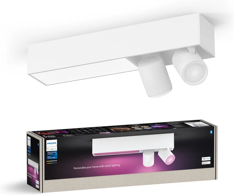 Centris - spot en plafondlamp - wit - GU10 en geïntegreerde LED - 2 spots en ceiling - aanpasbaar wit en gekleurd licht - slimme verlichting von Philips Hue in Weiß – Produktfoto